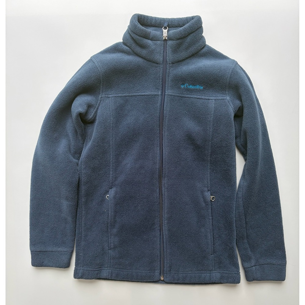 Columbia Kids Steens Navy Blue Full Zip Fleece Jacket Size Medium 10-12 - Picture 2 of 7